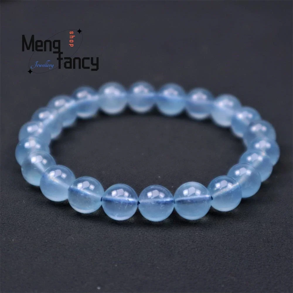 

Fashion Personalized Natural Translucent Body Blue Aquamarine Bracelet Simple Exquisite High-grade Luxury Jewelry Holiday Gifts