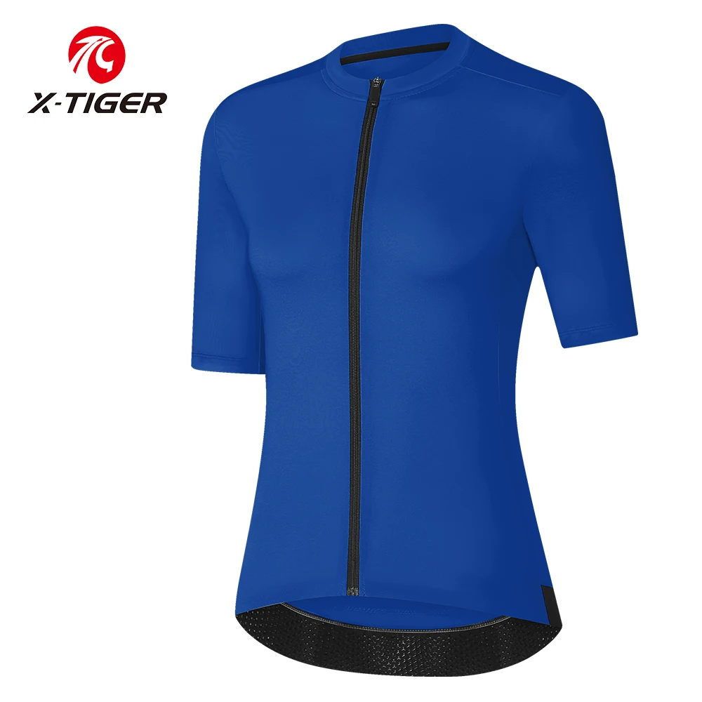 

X-TIGER Women Cycling Jersey with Back Pocket Breathable MTB Road Cycling Jersey SPF 40+ Quick-Drying Cycling Shirts Slim