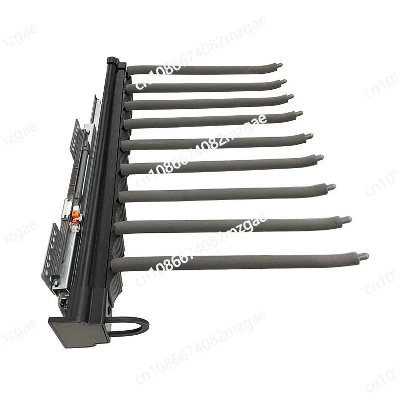 رف سراويل قابل للسحب بصف مزدوج، حاجز منزلق تلسكوبي مثبت على الأعلى، رف السراويل، خزانة الملابس، الملابس الداخلية، تخزين متعدد الوظائف #1