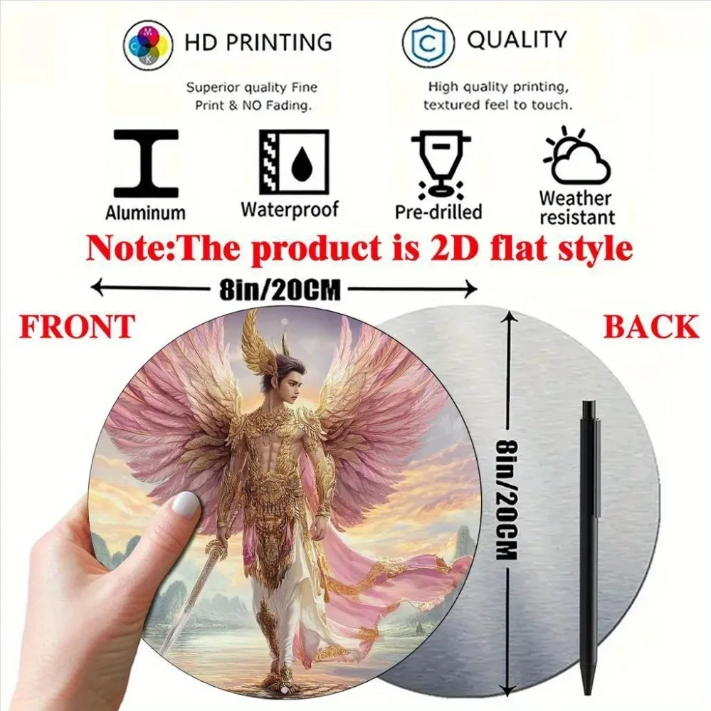 لافتة ألومنيوم بأجنحة كبيرة مقاس 8 × 8 بوصة من الملاك التايلاندي - فن ديكور ثنائي الأبعاد لغرفة المعيشة في المكتب المنزلي، هدية عيد الأب/الأم