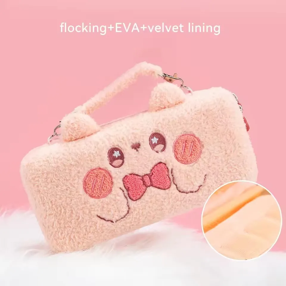 GeekShare przenośna torba do przechowywania na konsolę do gier Nintendo Switch OLED śliczne różowe etui z królikiem akcesoria do gier prezent na boże narodzenie