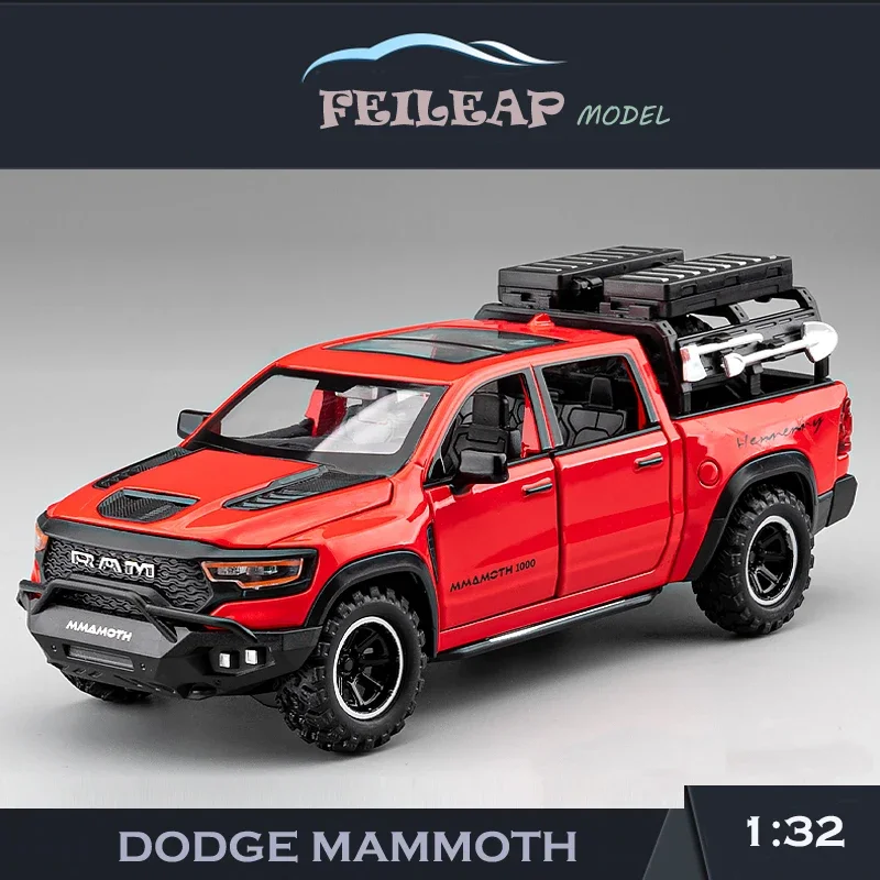 Simulation 1/32 Scale Mammoth 1000 TRX pickup off-road vehicle Model With Sound Light Pullback Children Diecast Toy Car Gift