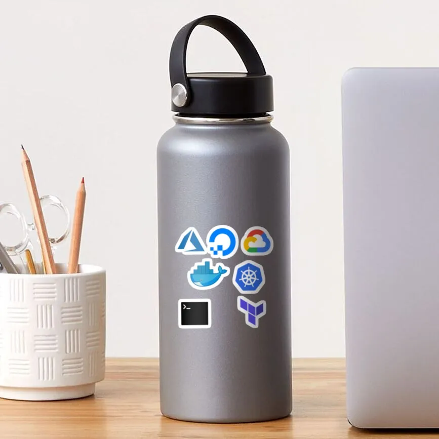 Devops Logo Pack 2 10PCS Stickers for Anime Water Bottles Room Cartoon Print Decorations Stickers Car Kid Funny Home Luggage