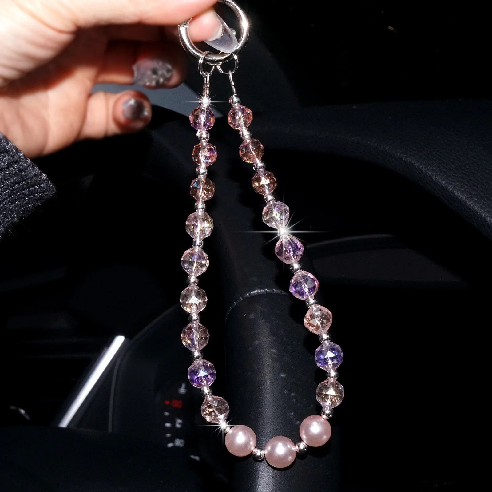 سلسلة هاتف كريستالية، حبل معلق لعلبة الهاتف، سوار معصم مضاد للخسارة، سلسلة مفاتيح، حبل معلق لؤلؤي كريستالي للهاتف