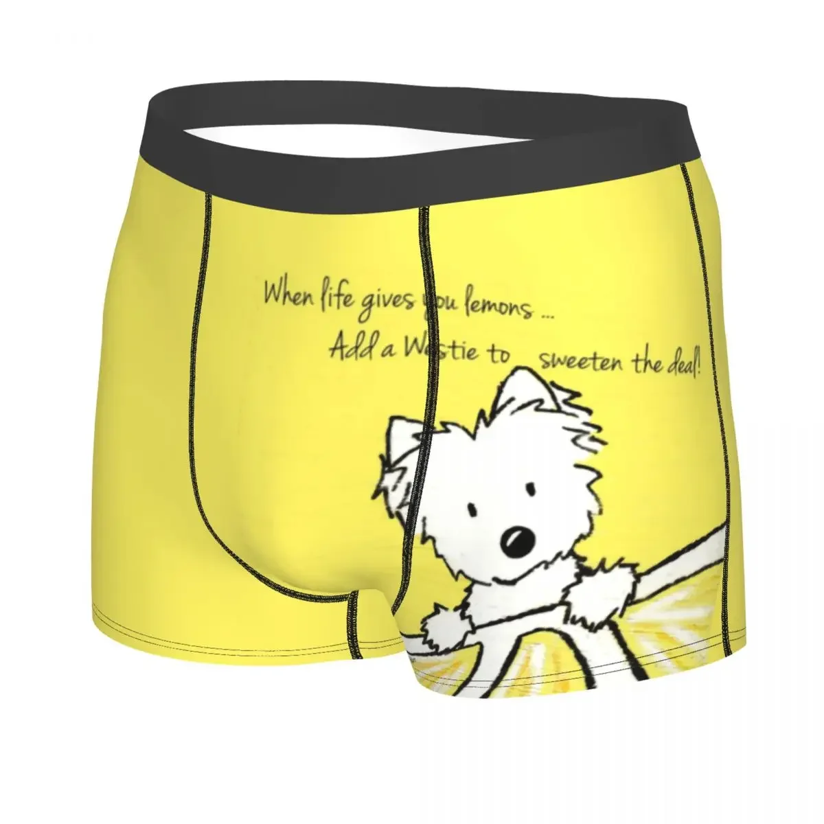 Male Cool Life Lemons Westie Dog Underwear West Highland White Terrier Boxer Briefs Men Soft Shorts Panties Underpants