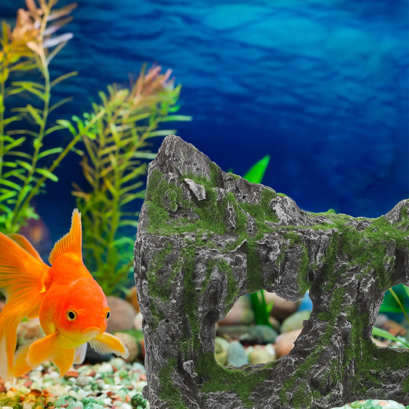 

Simulated Rockery Landscaping Stone Aquarium Decor Fish Tank Accessories Aquatic Plants Resin Craft Ornament for Home Office Tea