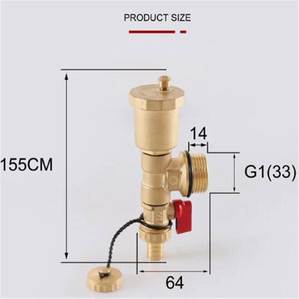 Floor Heating Water Trap End 1 Inch Outer Wire Three Tail Piece Automatic Exhaust Valve Sub-collector Red And Blue Suit