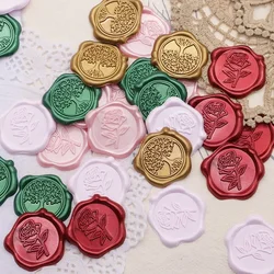 10pcs/set Cute Wax Stamp Seal Sticker Vintage European Style Floral Love Envelope Seal Sticker 3D Stereo Sticker DIY Scrapbook