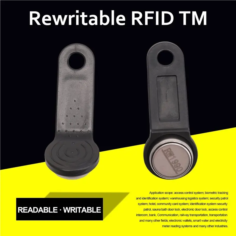 

B24B 10Pcs Rw1990 Rewritable Rfid Tm Touch Memory Key Ibutton Information Button Electronic Smart Key Card