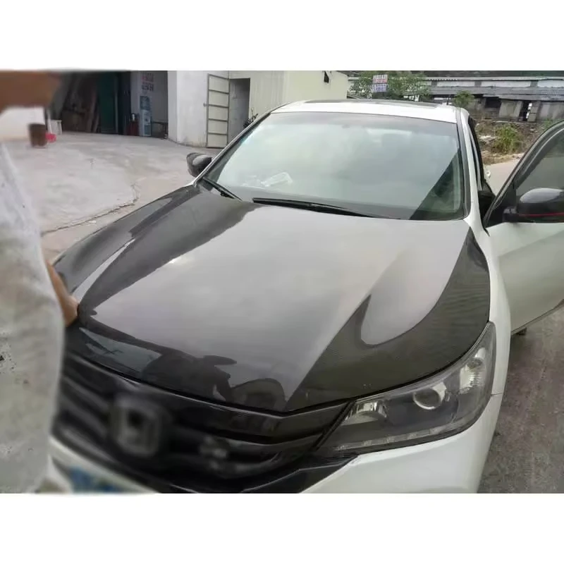 2008 Para Accord Ex-l Coupe غطاء محرك السيارة المخصص من ألياف الكربون لـ 2009-2011 honda Accord 8th 9th 10th Gen، بعد تركيب السيارة #4