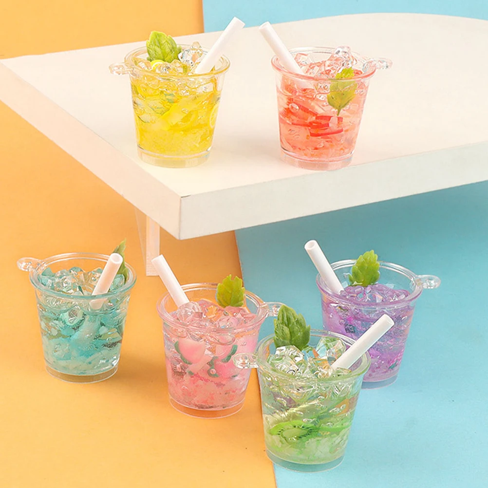

4 Pcs Simulated Beverage Bottle Beverages Miniature Food Drinks Toys Model Fake House Ornament Resin Realistic