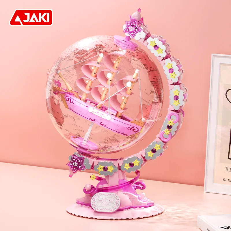 

Серия JAKI Space Exploration AK025 Galaxy Wandering 360° ° Глобус, строительный блок, игрушка для девочек, игрушка на День святого Валентина, подарок