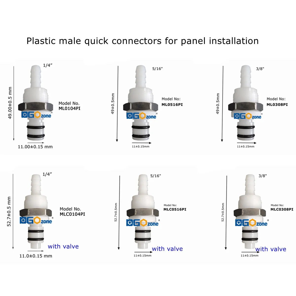 Large Orifice Male and Female Coupling Plastic Quick Connector for Connecing Hose Panel Installstion 1/4