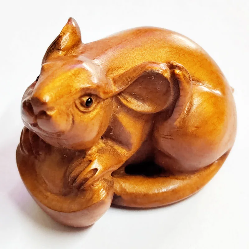 

Y8821 - 2 "резная вручную мышь из бокса Netsuke-богатая мышь