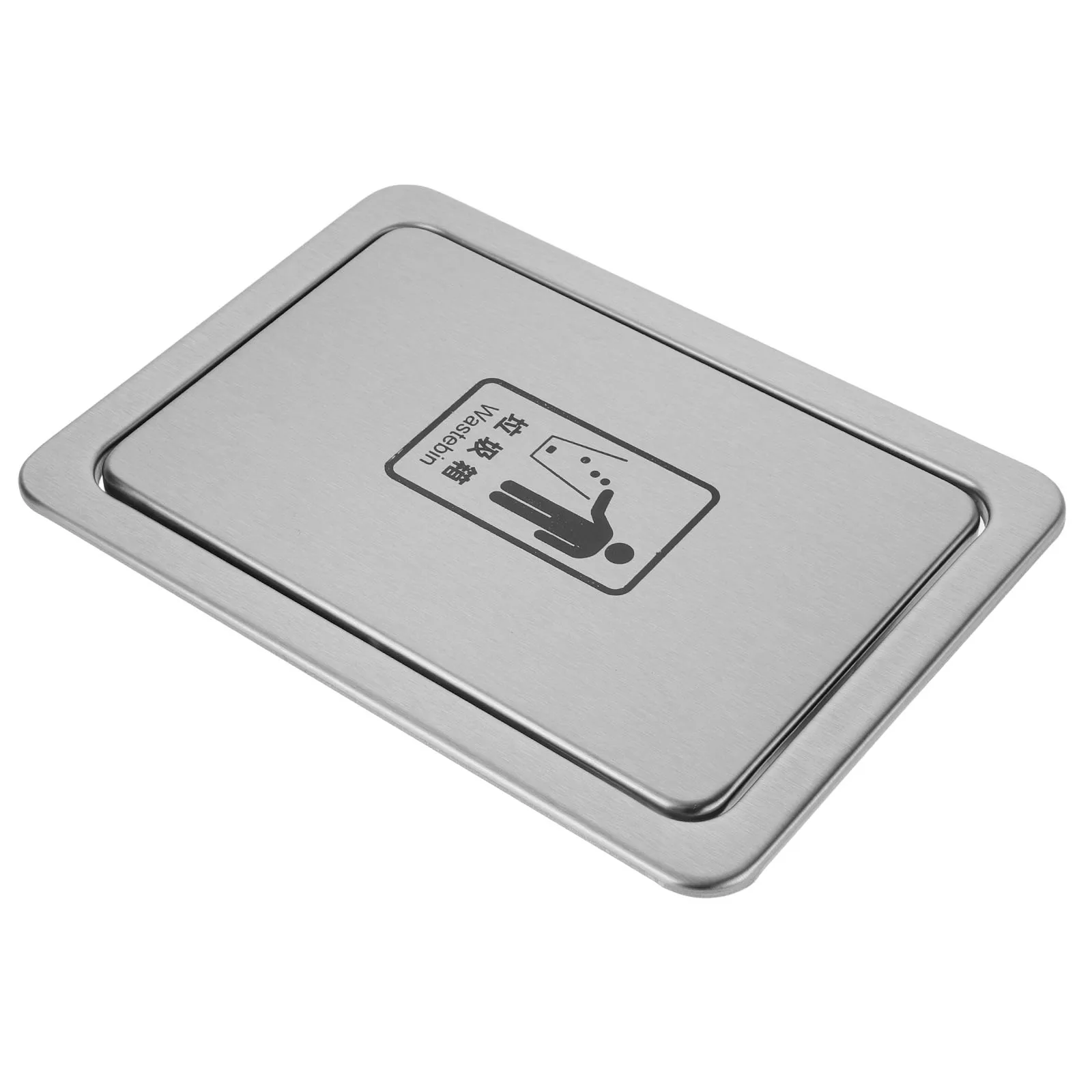 

Stainless Steel Trash Can Lid Embedded Recessed Countertop Waste Bin Cover Kitchen Bathroom Home Supplies Garbage Container Flip