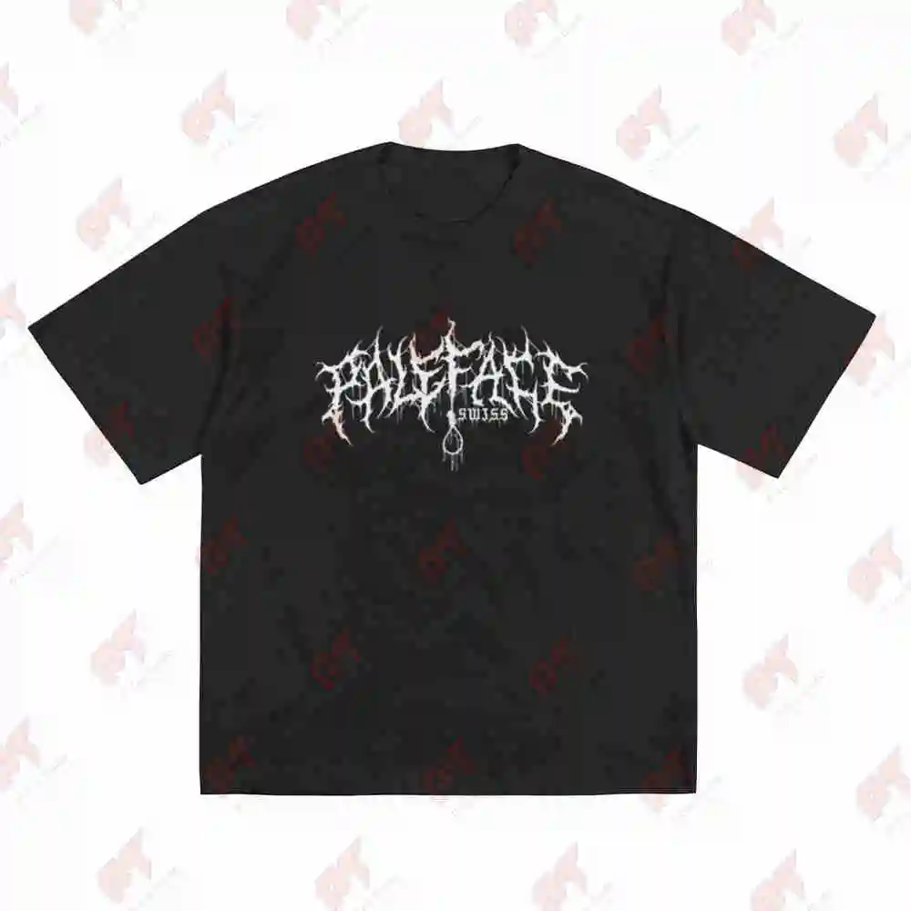 Paleface Swiss Embroidered Logo Band Rock Short Sleeve Tee 100% Cotton T-Shirt