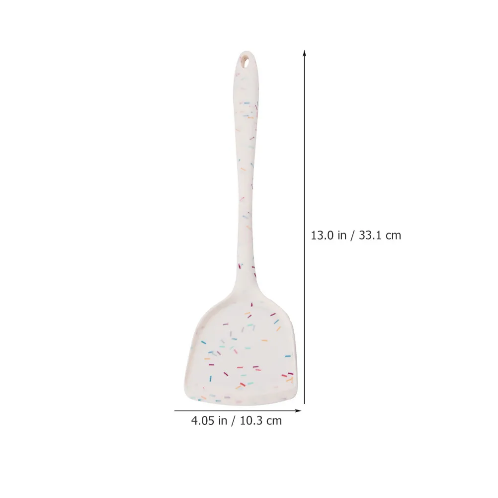 Non-Slip Silicone Pan Spatula Heat Resistant Long Handle Kitchen Cooking Shovel Wok Spatula Non-Stick Cooking Utensil for Daily view 2