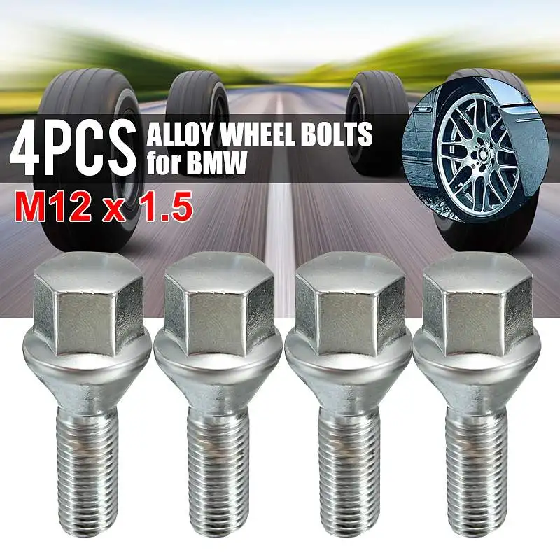 1/4pcs Wheel Nut Bolt Lug Stud Alloy M12x1.5mm For BMW E21 E30 E36 E46 E90 E91 E92 E93 3 series 1975-2012