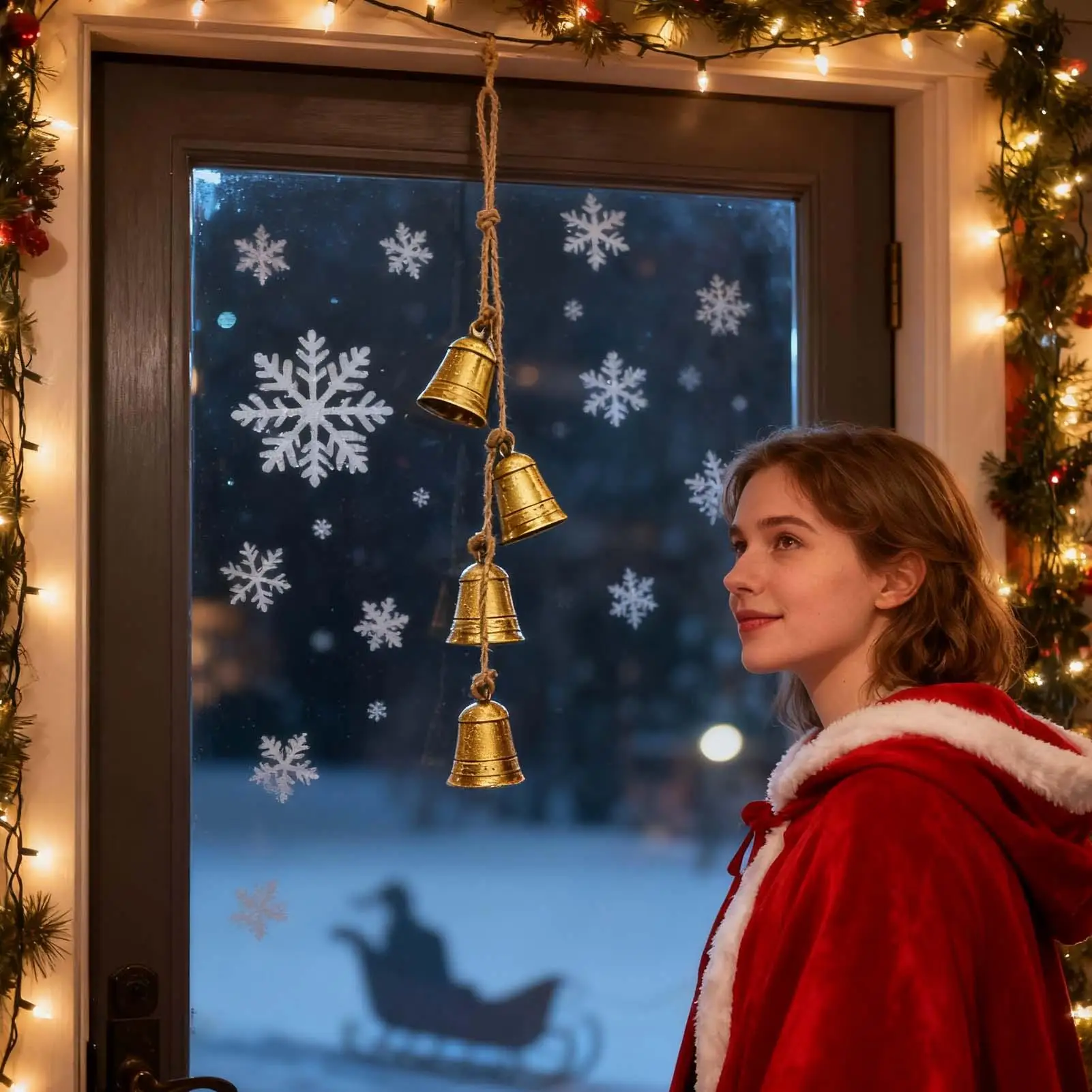 

Рождественские колокольчики для дверей, праздничный декор стен, винтажные коровьи колокольчики, украшения для дома, фестивальные планировщики, входная дверь, офис