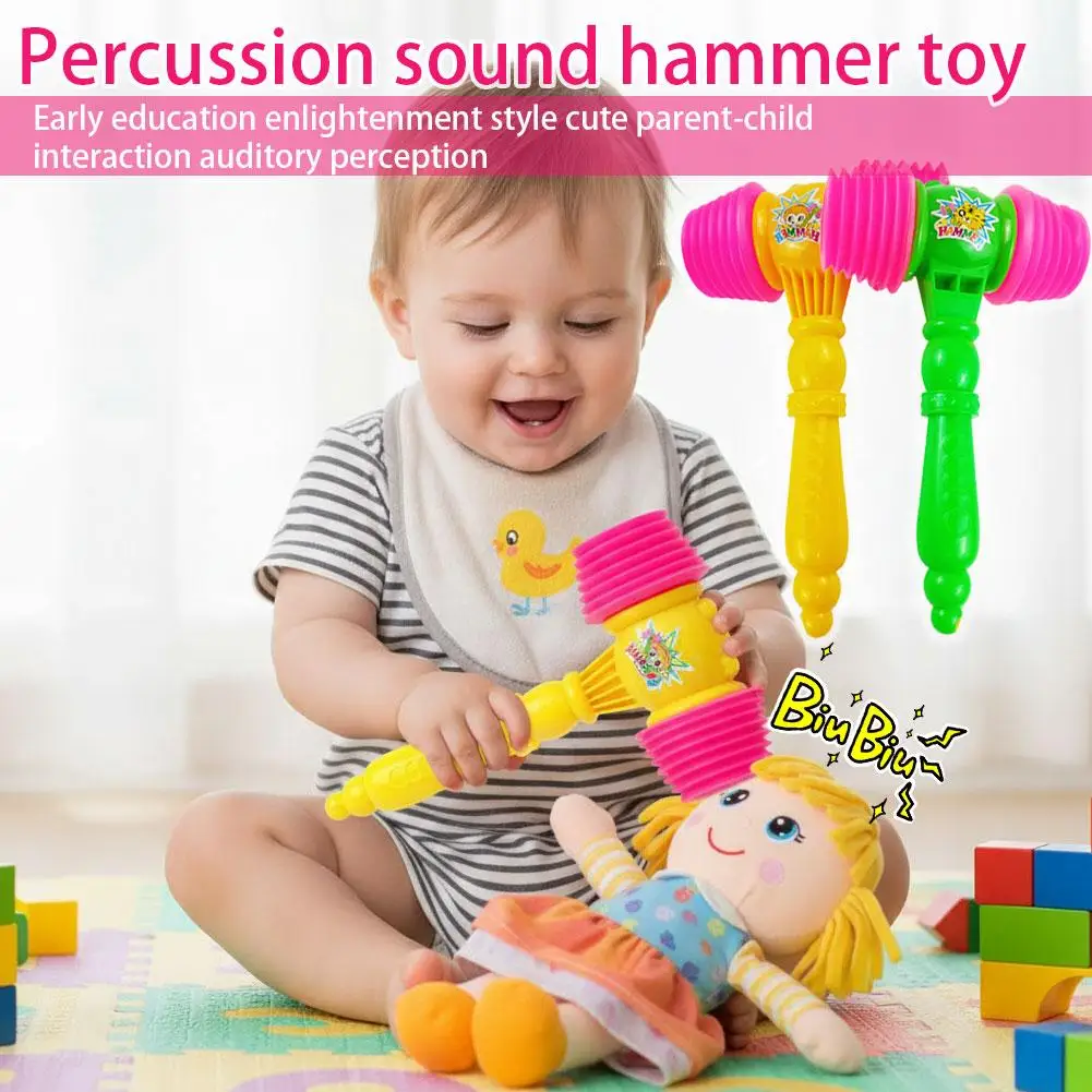 Large Plastic Squeaky Hammer with Whistle Squeaky Toy Sound Hammer Jokes Toy Kids Plastic Noisy Whistle Toy Fun Noise Maker