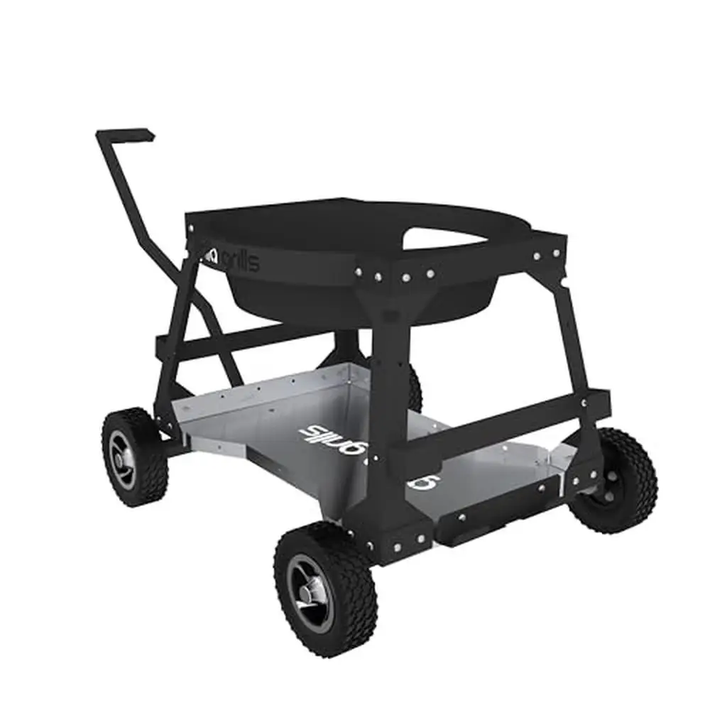 Kamado Pro Cart Massieve banden 14-gauge stalen frame All-terrain grillen Past op groen ei Duurzaam Veilig Handig Mobiele grillwagen