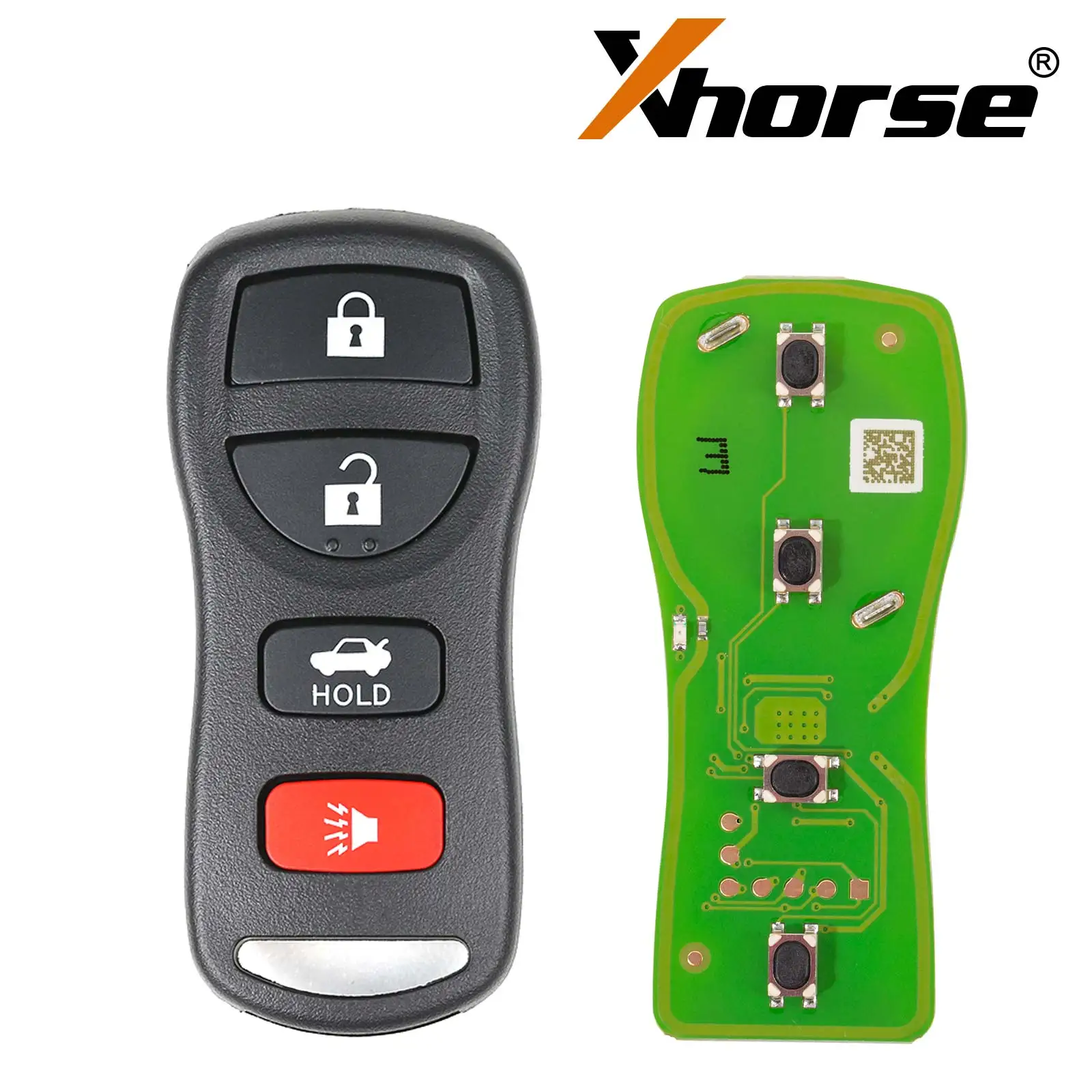 Xhorse XKNI00EN Uniwersalny kluczyk zdalnego sterowania 3+1/4 przyciski do Nissana typu 5PCS