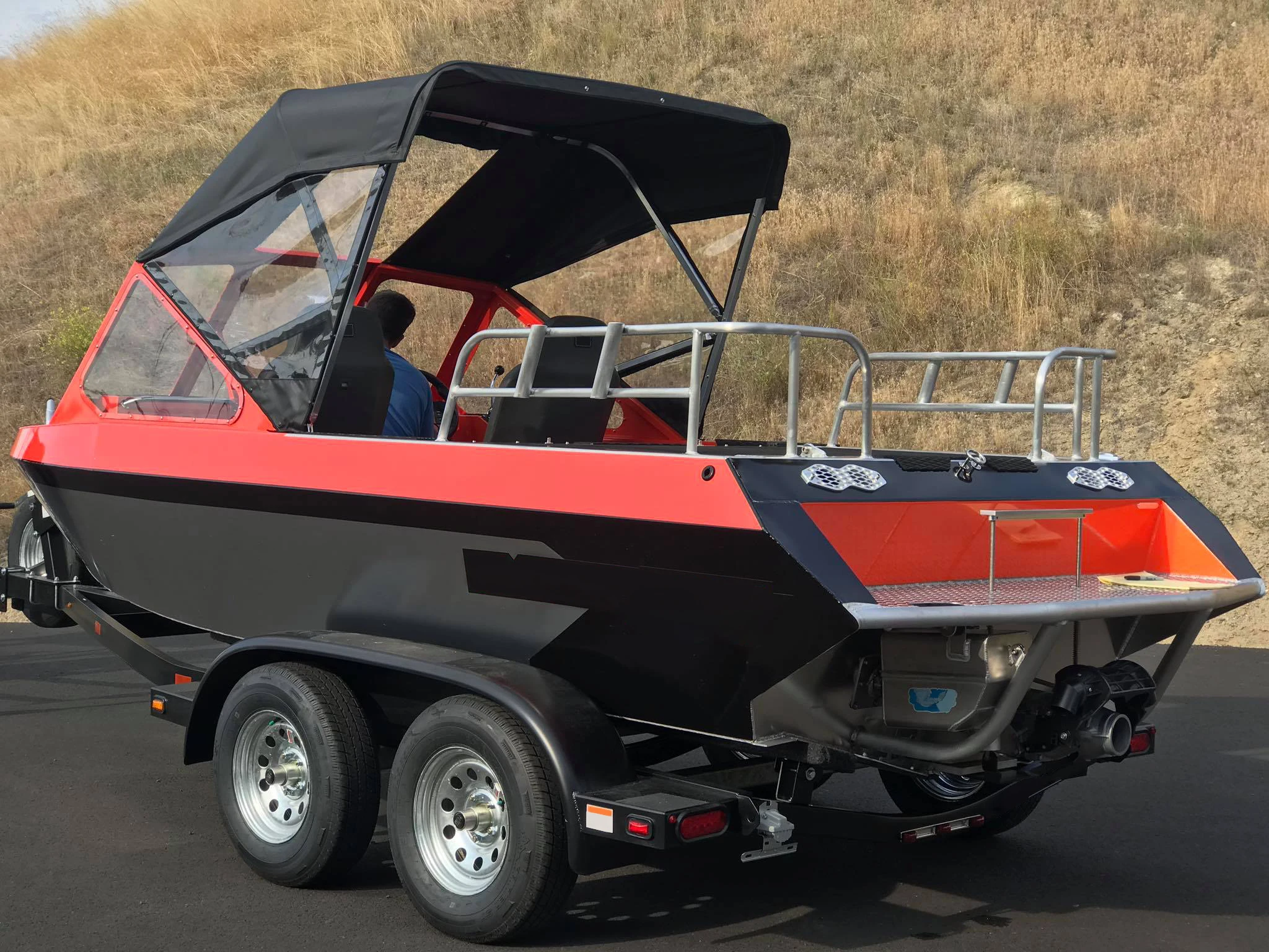 Kinocean جديد 16ft الألومنيوم الفاخرة الرياضة محرك الضحلة المياه برو جت قارب التزلج للبيع #3