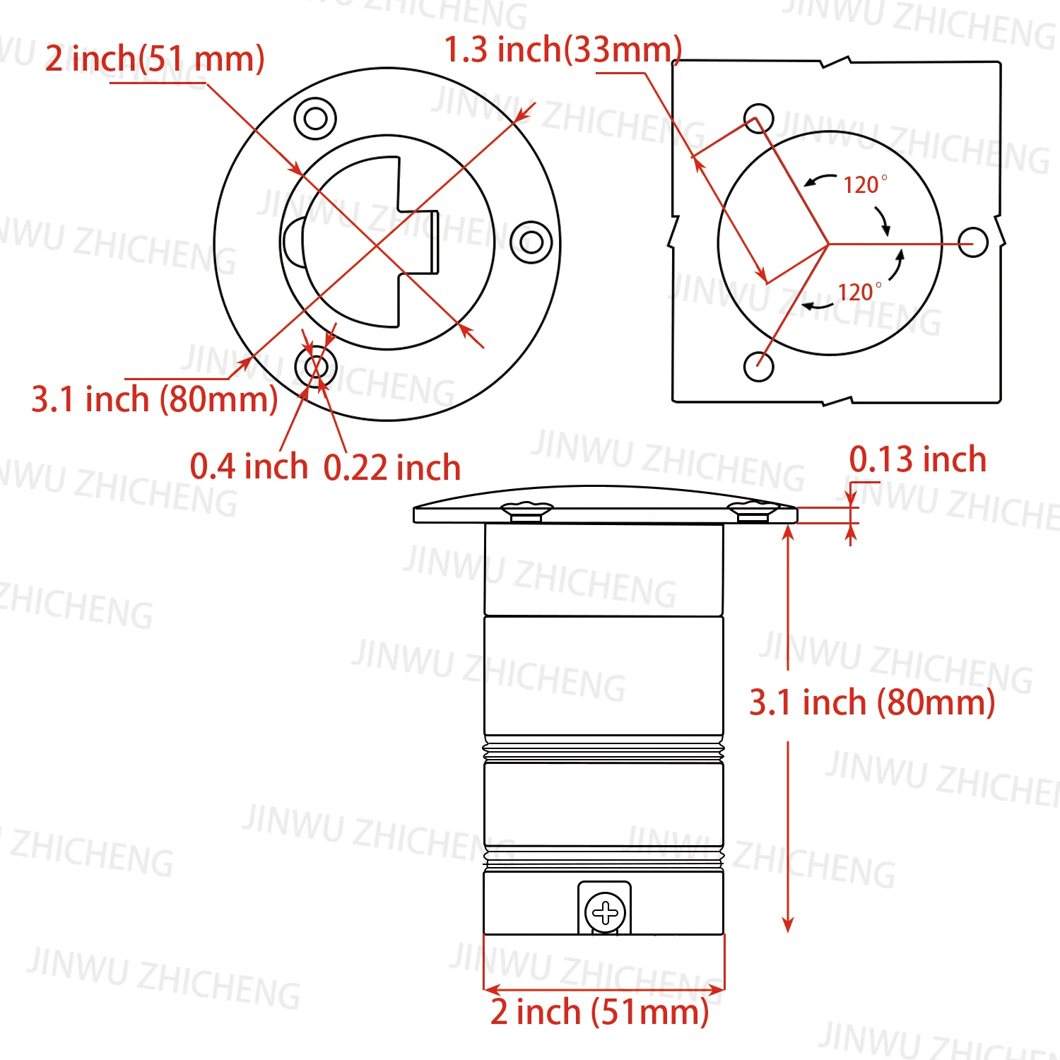 Deck FUEL/GAS/WATER/DIESEL Deck Fill Filler Cap Neck Marine Stainless Steel 316 Boat Yacht Caravan Fuel 2 Inch (51mm)