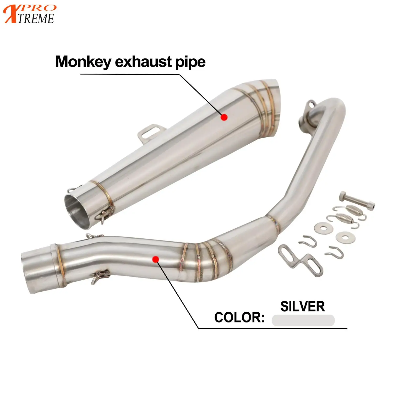 

NEW For Honda Monkey Z50 Z50R 2015 2016 2017 2018 2019 2020 2021 2022 Motorcycle Exhaust Pipe With Hardware