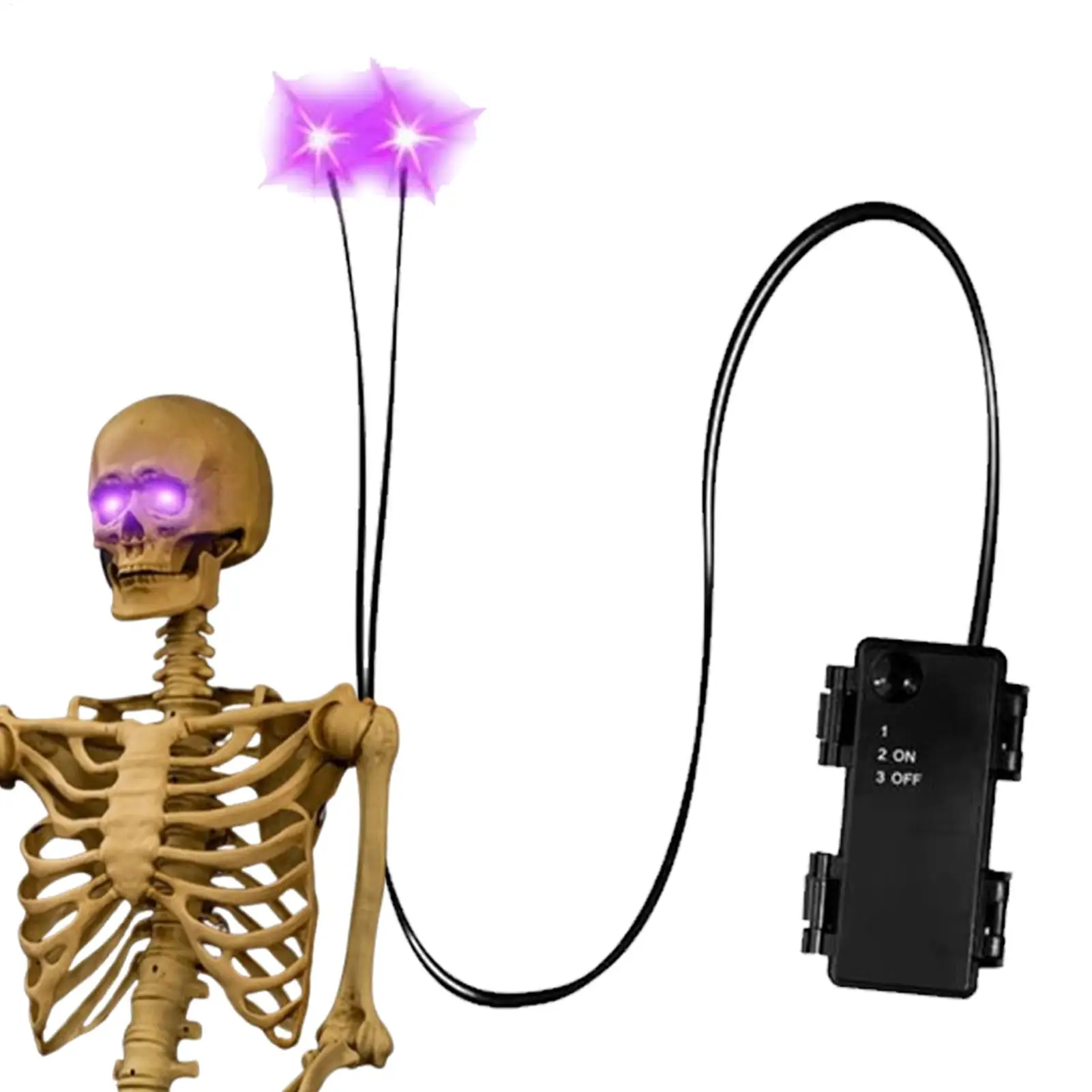 Oplichtende Skelet Honing Halloween Led Gloeiende Ogen Horror Diy Ogen Voor Maskers Pompoenen Grafstenen Rekwisieten Met Tijd