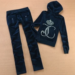 Tracksuit Women Velvet Women's Brand Velour Sewing Suit Women Track Suit Hoodies And Pants Sets JC couture Customized Wholesale