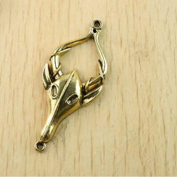 4pcs 73.2x30.7mm  Buffalo Skull with horn charm H1312