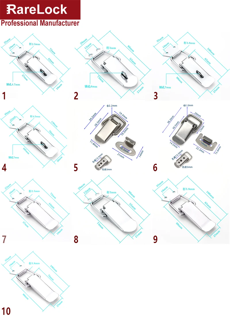 Stainless Door Lock Hasp for Window Cabinet Phone Box Bag Shop Home DIY Rarelock MMS271 G