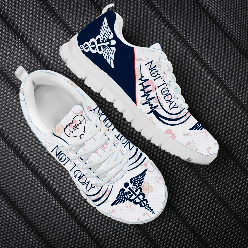 New Men's Lace-Up Flats Gradient Medical Heartbeat Design Sneakers Custom 3D Printed Comfort Jogging Shoes Footwear view 4