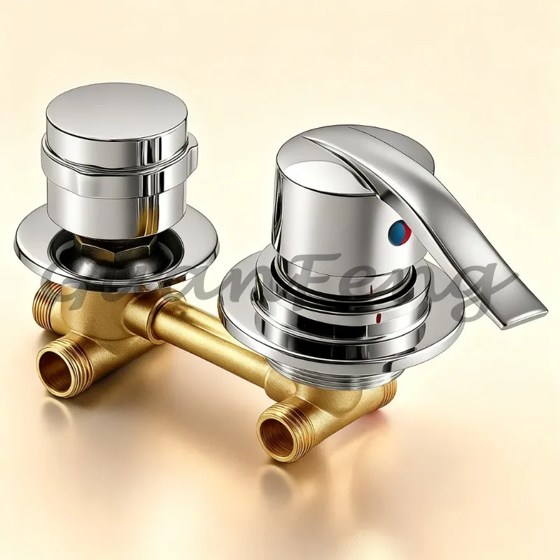 All‑Copper Shower Mixing Valve, Hot Cold Water Switch Conversion Gear Regulator Faucet Accessories