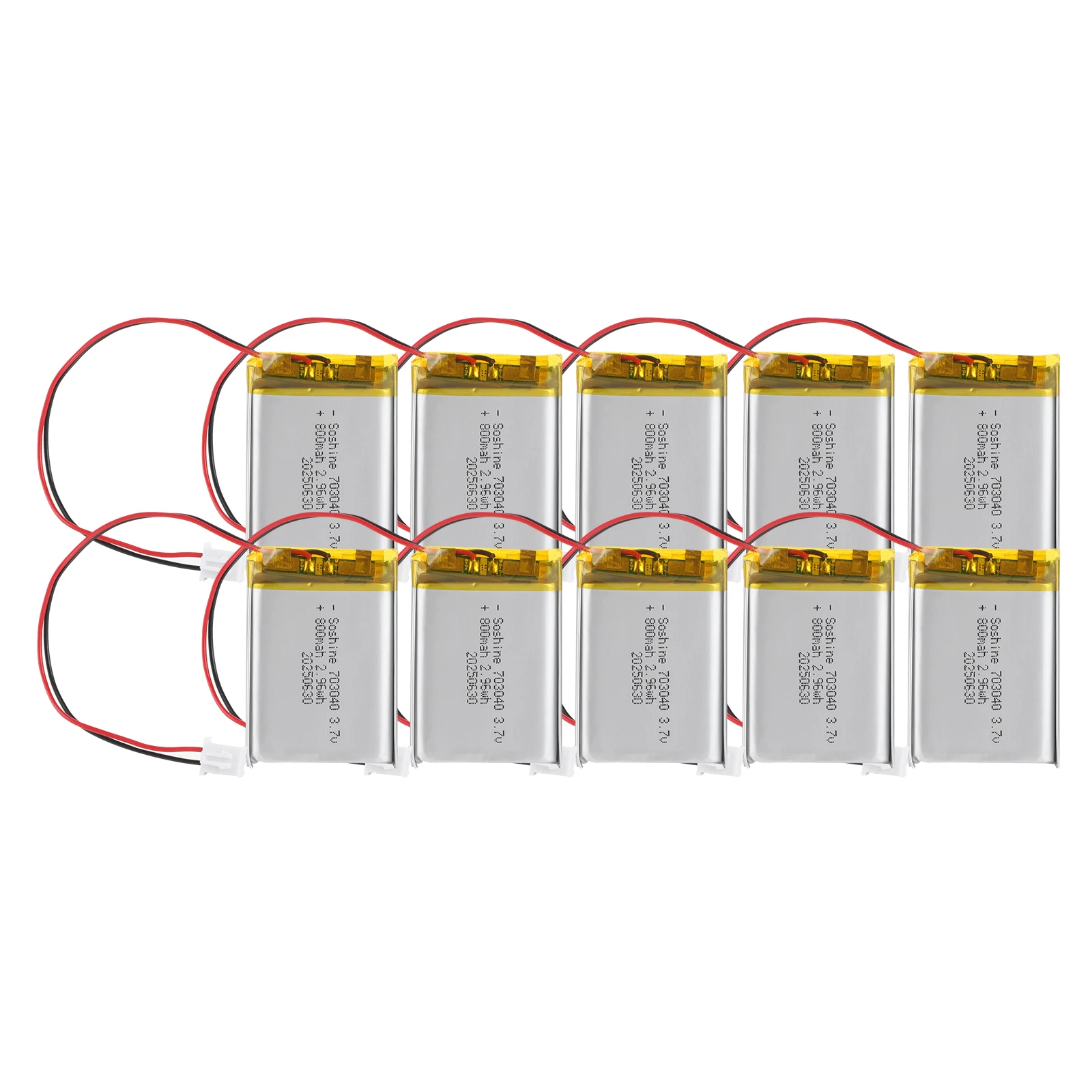 Soshine 703040 Lipo Polymer Lithium Rechargeable Battery 3.7V 800mAh Lithium Li-ion Battery for Toy Radio Razor PSP MP3 MP4 GPS
