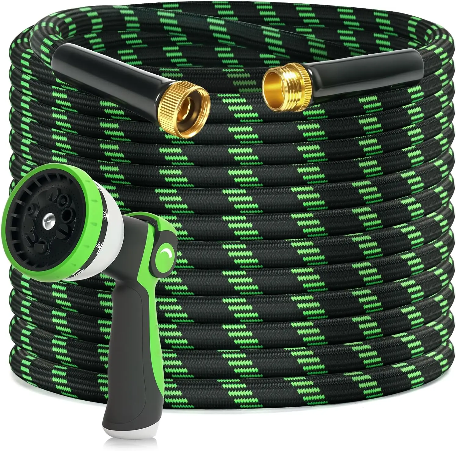 

100ft Non-Expandable Garden Hose, Lightweight Kink-Free with Brass Fittings for Patio Yard RV Outdoor Use