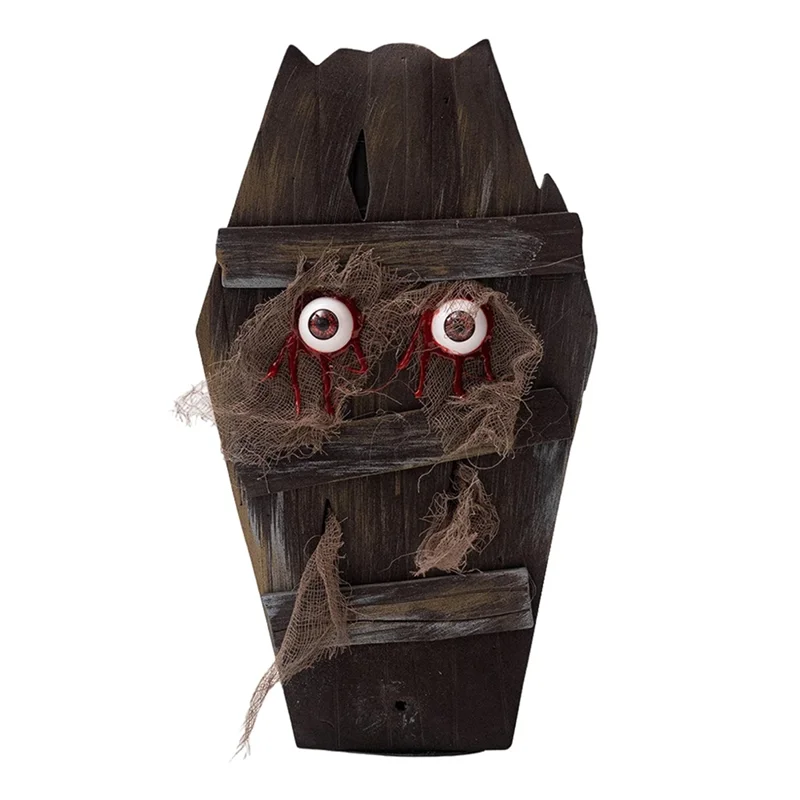 

AA19 Pirate Treasure Halloween Coffin Box With Horror Sound Effects Visual Effects For Bar Secret Room Scene Decor