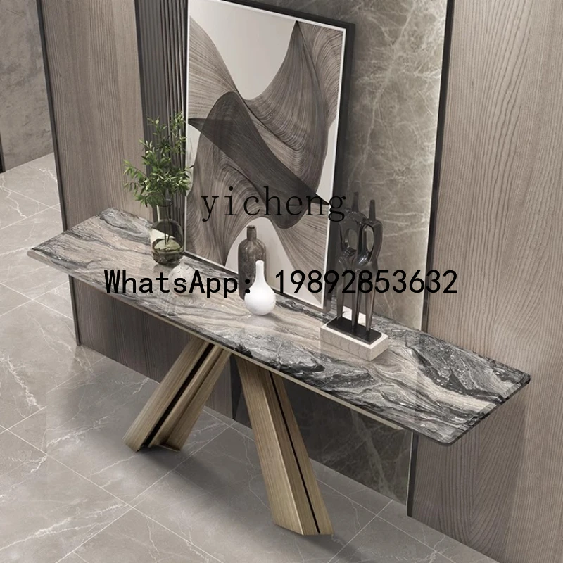 AA  light luxury marble entrance table  stainless steel entry ultra-narrow entrance table