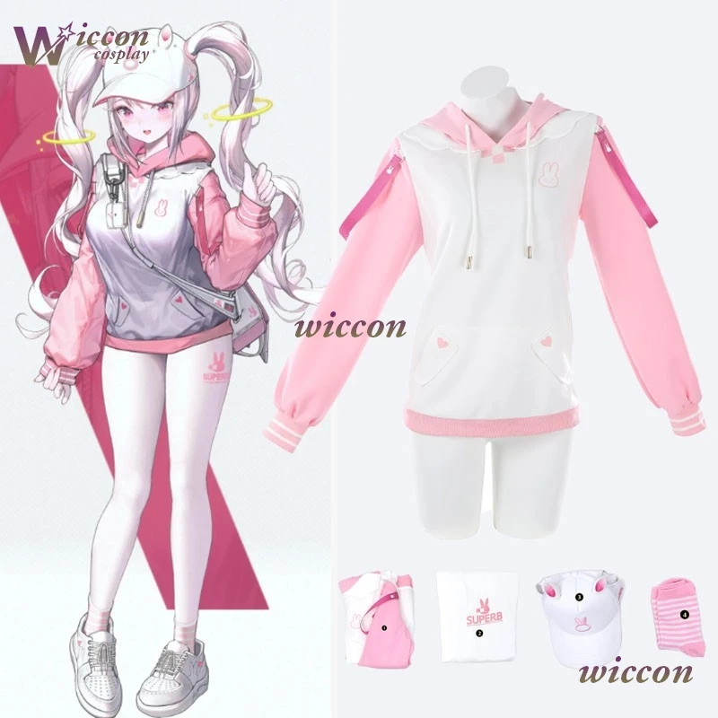 

Игра NIKKE: Богиня Победы Алиса Розовый Косплей Костюм Парик Милая Толстовка С Толстовка Спортивный Костюм Повседневная Униформа Хэллоуина