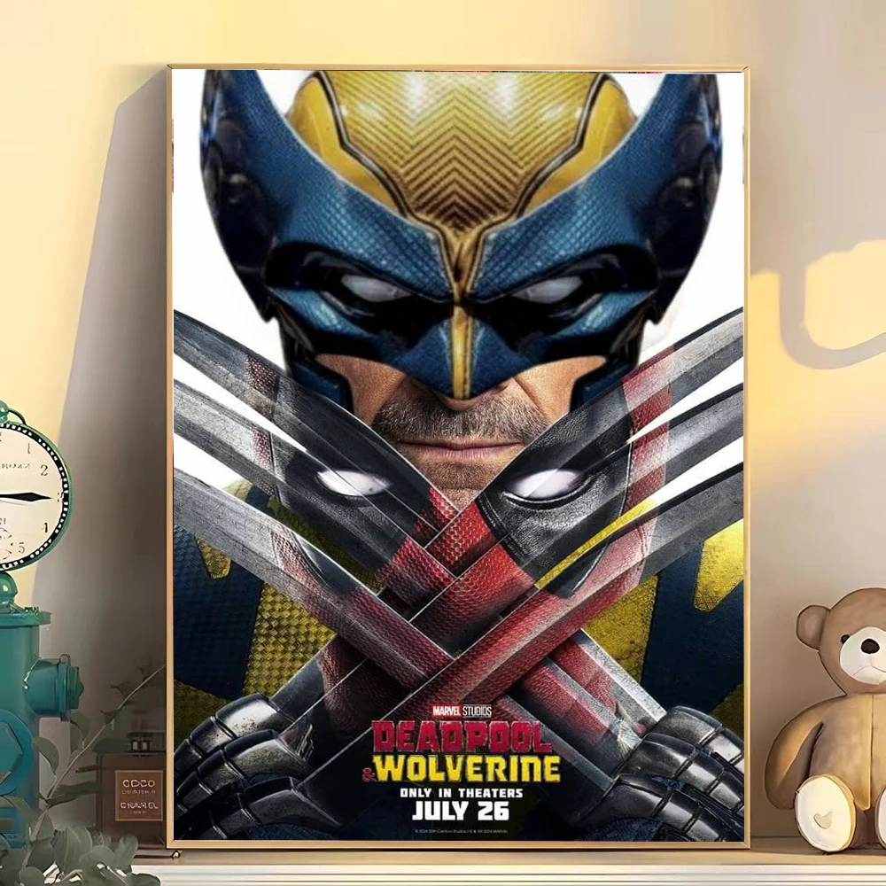 Marvel Movie Posters Deadpool and Wolverine Art Canvas Paintings Anime Character Murals Home Wall Decorate Gifts for Friends