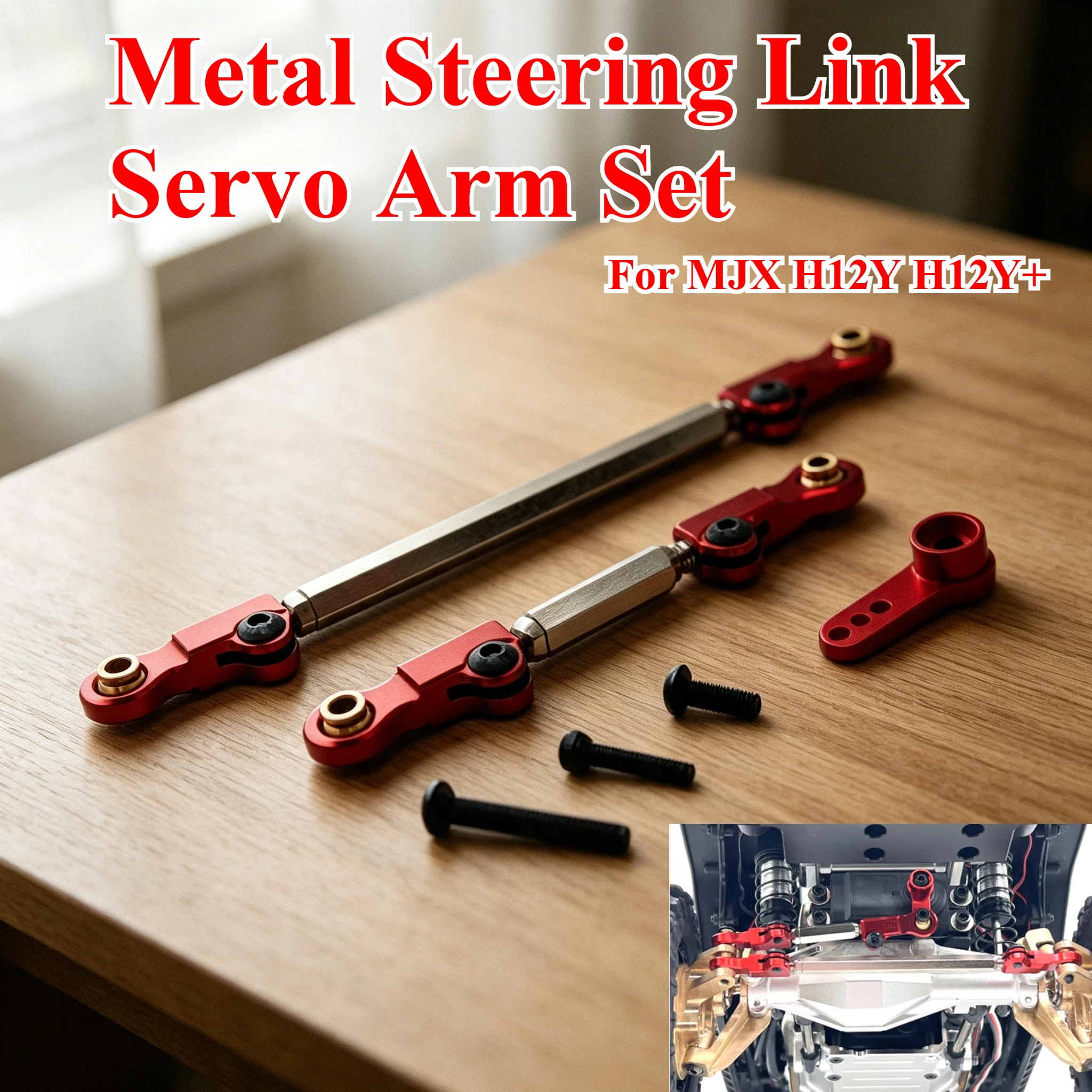 Custom Metal Steering Link Servo Arm Set For MJX H12Y H12Y+ RC Buggy RC Racing Upgrade Performance Modified Accessory