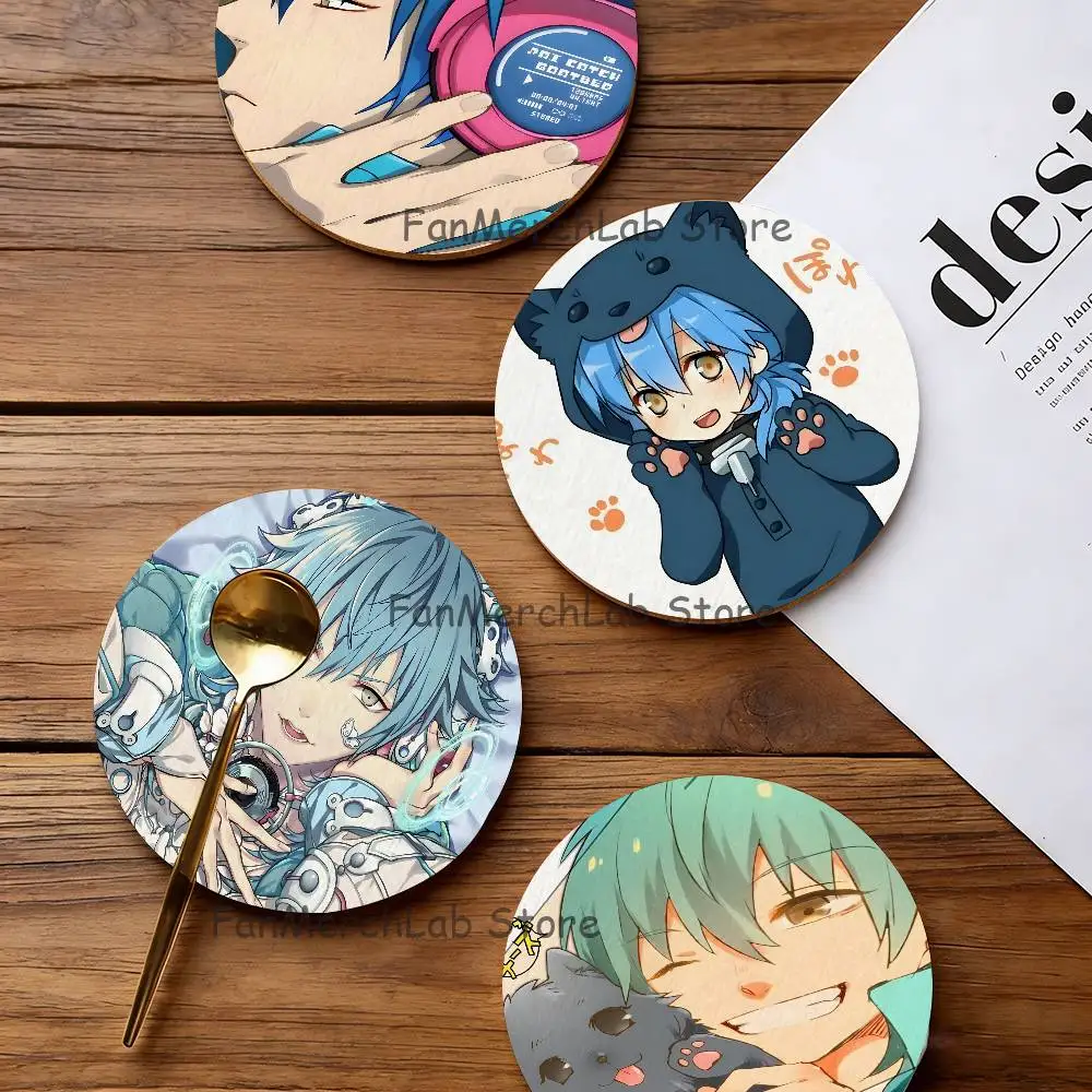 Aoba Seragaki D-DRAMAtical M-MurderS Round Coaster Non-slip table mat Insulated Coasters Kitchen Dining Room Tabletop Decor