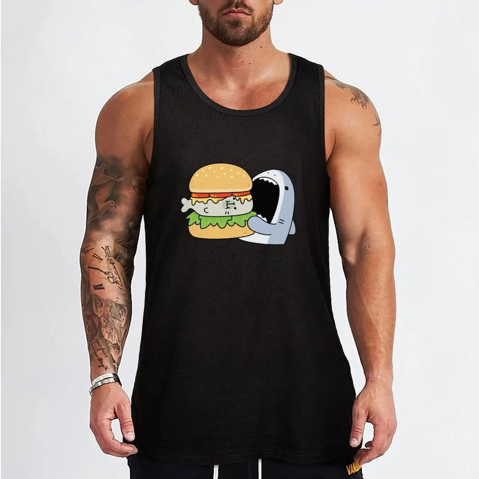 Samezu Hamburger Tank Top men clothings Bodybuilding clothing man