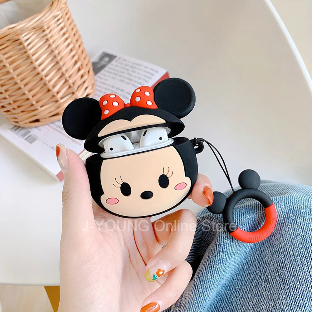 3D Silicone Case for Apple AirPods 1 2 3 Case for AirPods Pro Case Cute Yoda Mickey Stitch Earphone Protective Case Accessories