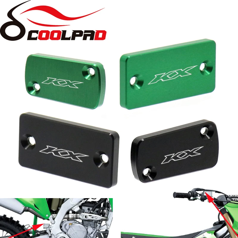

Rear Front Brake Reservoir Caps For KAWASAKI KX 125 250 03-07/ KX250F KX450F 04-18/ KX250 2019-2020 Motorcycle Oil Fluid Cover