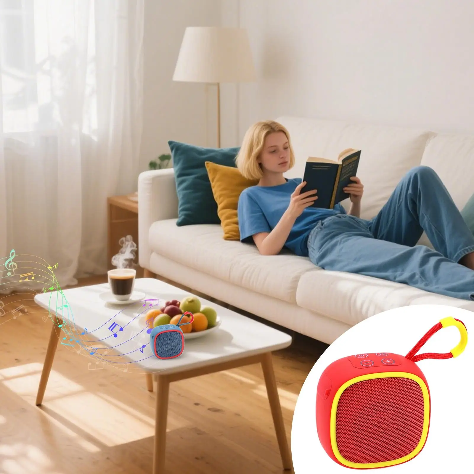 Altavoces inalámbricos portátiles, altavoz compacto resistente al agua con mango, sonido estéreo, dispositivos tecnológicos electrónicos ligeros para viajes