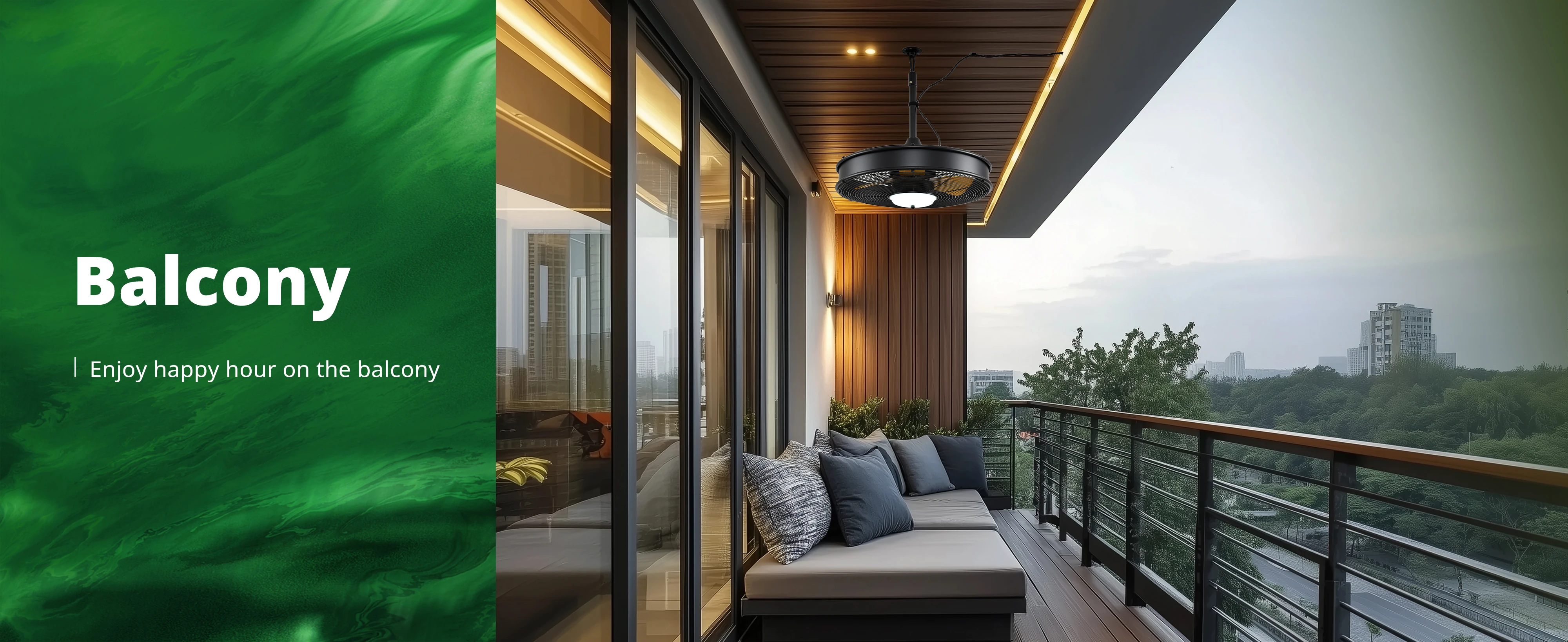 Orison 22'' Outdoor Ceiling Fans with Lights, Wet Rated Gazebo Fan with Remote, Plug in Hanging Fan for Patio Waterproof, App Controll