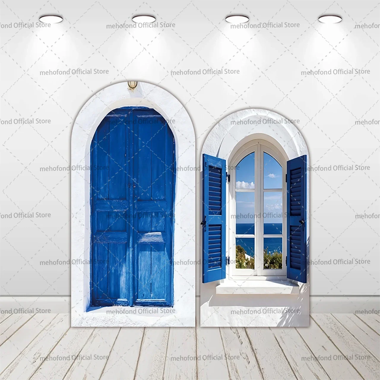 Mehofond Personnalisé, Toile de fond décorative double face bleue pour arche Chiara, pour mariage, fête, anniversaire, fête prénuptiale