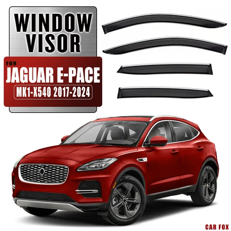 

For JAGUAR E Pace MK1 X540 2017-2024 Window Visor Vent Shades Ventvisor Wind Deflectors Visors Rain Guard Shades Visor Body Kit